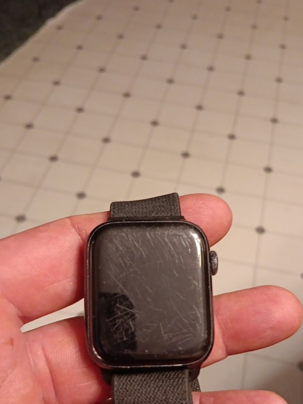 Black Smartwatch with Black Fabric Band - Unbranded